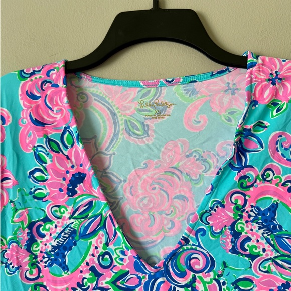 LILLY PULITZER Talli Cover-up Dress Blue Horizon Jungle Sunrise XS - Picture 4 of 10